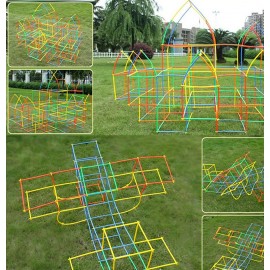 Baby Puzzle Prajita 50pcs/350pcs Childrens Puzzle Straw Blocks Pipette Stitching Assembly Straw Build Blocks Creative Toy Rate