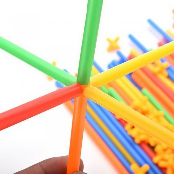 Baby Puzzle Prajita 50pcs/350pcs Childrens Puzzle Straw Blocks Pipette Stitching Assembly Straw Build Blocks Creative Toy Rate