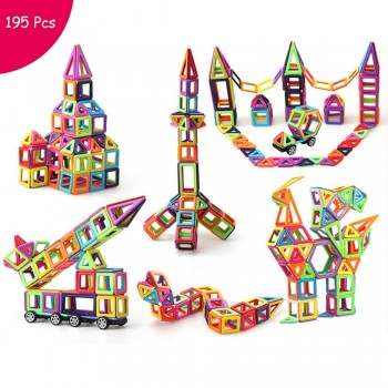 195pcs Blocks Magnetic Designer Construction Set Model amp; Building Toy Plastic Magnetic Blocks Educational Toys For Kids Gift