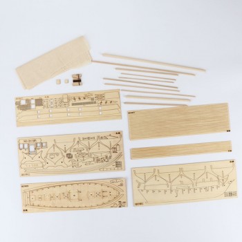 TAIHONGYU Hobby 1/100 HALCON 1840 Sail Boat Wooden Model Kit Wood Ship Toys Assemble Display
