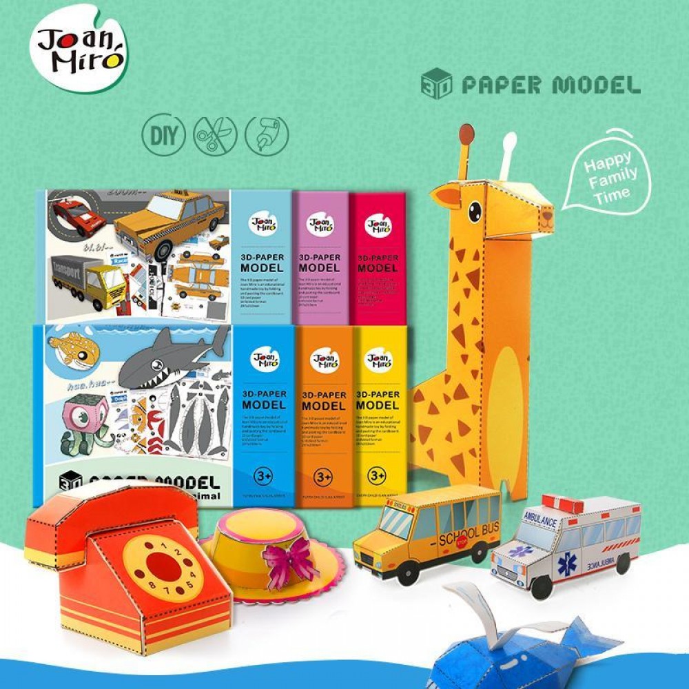 children Brand 3D paper model puzzle toys/ Kids baby card models safe DIY handmade cartoon puzzle toys, free shipping