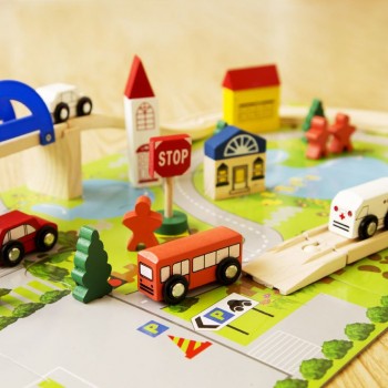40pcs/set DIY Wooden City Train Track Building Blocks Toy Baby Assemble Traffic Diecasts amp; Toy Vehicles Christmas Gifts