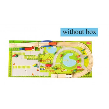 40pcs/set DIY Wooden City Train Track Building Blocks Toy Baby Assemble Traffic Diecasts amp; Toy Vehicles Christmas Gifts