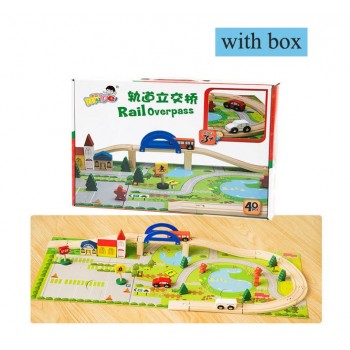 40pcs/set DIY Wooden City Train Track Building Blocks Toy Baby Assemble Traffic Diecasts amp; Toy Vehicles Christmas Gifts