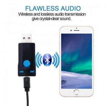3.5mm AUX Bluetooth Car Kit 4.1 Handsfree Wireless Audio Receiver TF Music Transmitter for Car Speaker Mp3 player USB Charging