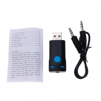 3.5mm AUX Bluetooth Car Kit 4.1 Handsfree Wireless Audio Receiver TF Music Transmitter for Car Speaker Mp3 player USB Charging