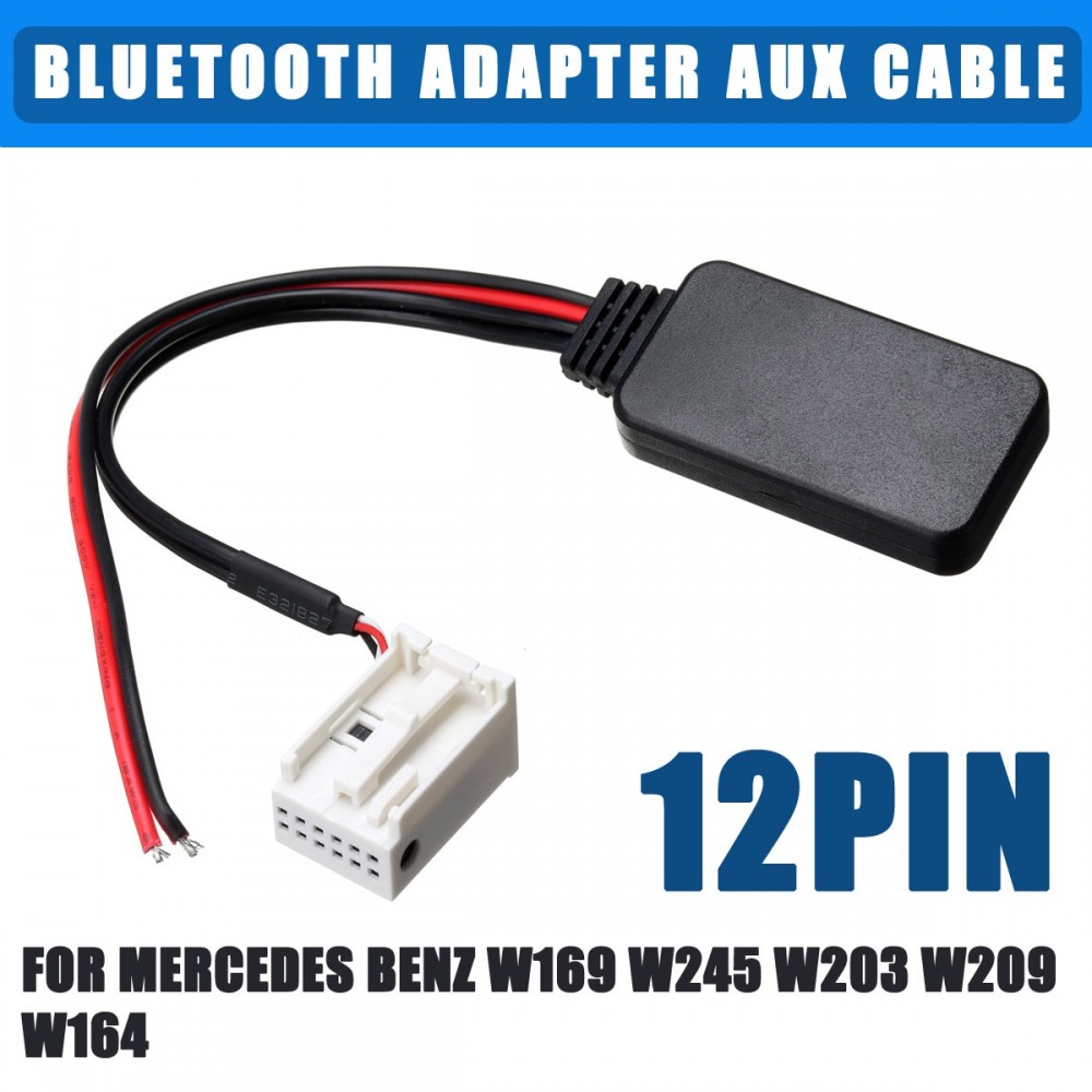 12Pin Car bluetooth Adapter Wireless Radio Stereo Aux Cable For Mercedes for Benz W169 W245 W203 W209 W164 for iPhone For iPad