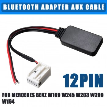 12Pin Car bluetooth Adapter Wireless Radio Stereo Aux Cable For Mercedes for Benz W169 W245 W203 W209 W164 for iPhone For iPad