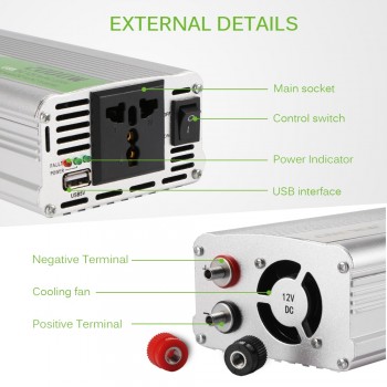 USB charge 2000W Watt DC 12V to AC 220V Portable Car Power Inverter Charger Converter Adapter DC 12 to AC 220 Modified Sine Wave