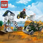 Enlighten Building Block Military Battle Army Land Force Special Assignment Gun Battle 3 Figures 206pcs Educational Brick-No Box