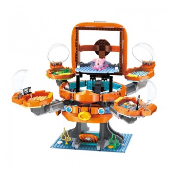 Enlighten Building Block Octonauts Octo-Pod Octopod Playset amp; Barnacles kwazii peso Inkling 698pcs Educational Bricks Toy