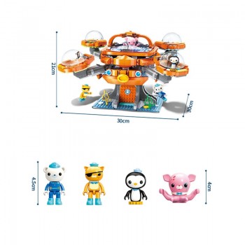 Enlighten Building Block Octonauts Octo-Pod Octopod Playset amp; Barnacles kwazii peso Inkling 698pcs Educational Bricks Toy