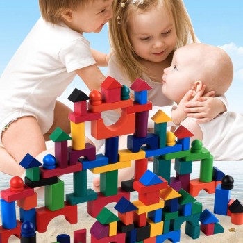112 pcs/set small wooden blocks color sort  wooden constructor rainbow wood for children kids jenga games  2-10 years old