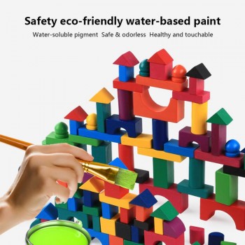 112 pcs/set small wooden blocks color sort  wooden constructor rainbow wood for children kids jenga games  2-10 years old