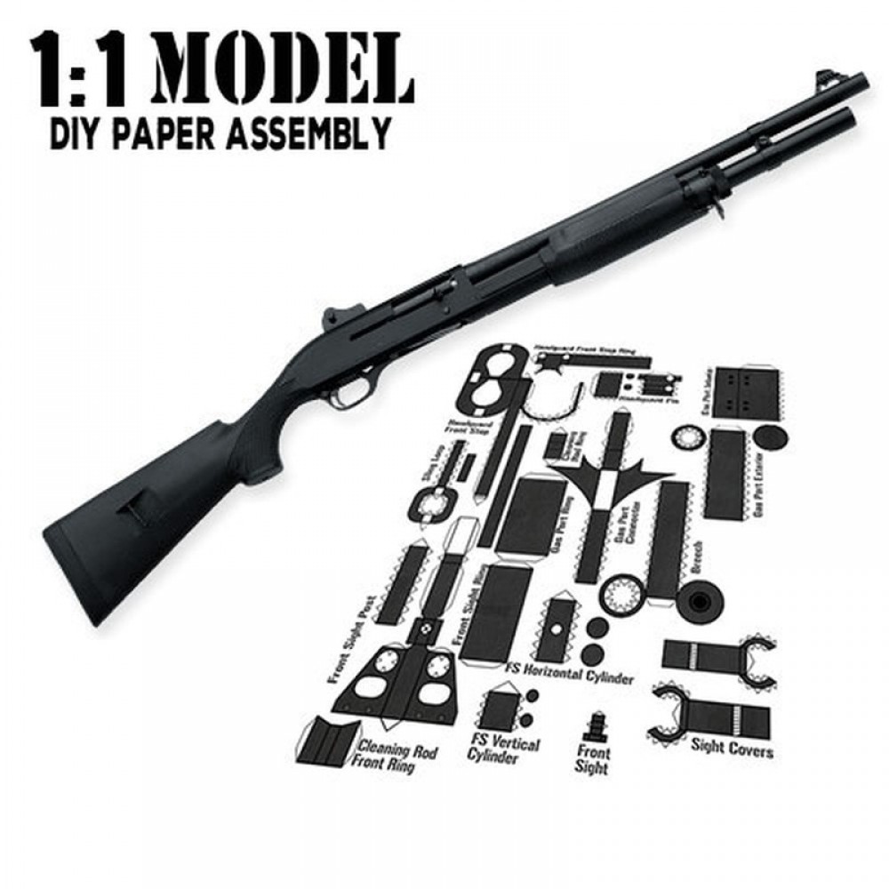 1:1 M3 Toy Gun Model Paper Assembled Educational Toy Building Construction Toys Card Model Building Sets