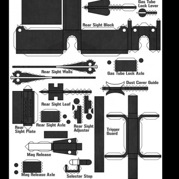 1:1 M3 Toy Gun Model Paper Assembled Educational Toy Building Construction Toys Card Model Building Sets