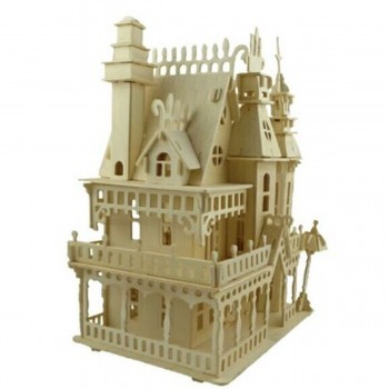DIY Wooden Doll House Castle Building Blocks Children Handcraft Miniature Project Kit Manual Assembly 3D Model Toys Kids Gift