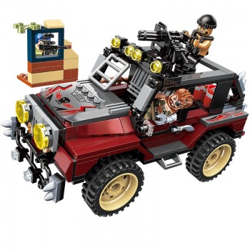 Enlighten Building Block Peacekeeping Force Thunder Mission Block Armed Jeep 3 Figures 307pcs Educational Bricks Toy For Boy