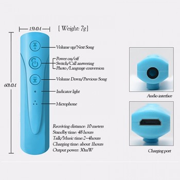 Kebidu 3.5mm Jack Aux Bluetooth Wireless Adapter Car Kit A2DP 4.2 Bluetooth AUX Audio Receiver Adapter for Speaker Headphone Car