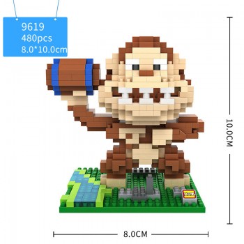 Classic pixel game war figures micro diamond block minicraft PacMan king kong Centipede Qbert zombie nanoblock toys collection