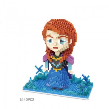 Hot Fairy Tales princess micro diamond building block mermaid Snow White Cinderella Ariel anna queen elsa Belle nanoblock toys