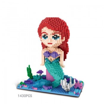 Hot Fairy Tales princess micro diamond building block mermaid Snow White Cinderella Ariel anna queen elsa Belle nanoblock toys