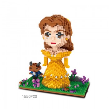 Hot Fairy Tales princess micro diamond building block mermaid Snow White Cinderella Ariel anna queen elsa Belle nanoblock toys
