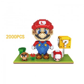 Classic game image micro diamond building block nintendoes super mario bros 3D scenes Squirrel Luigi nanoblock toys for gifts