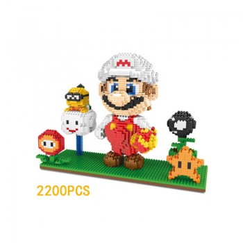 Classic game image micro diamond building block nintendoes super mario bros 3D scenes Squirrel Luigi nanoblock toys for gifts