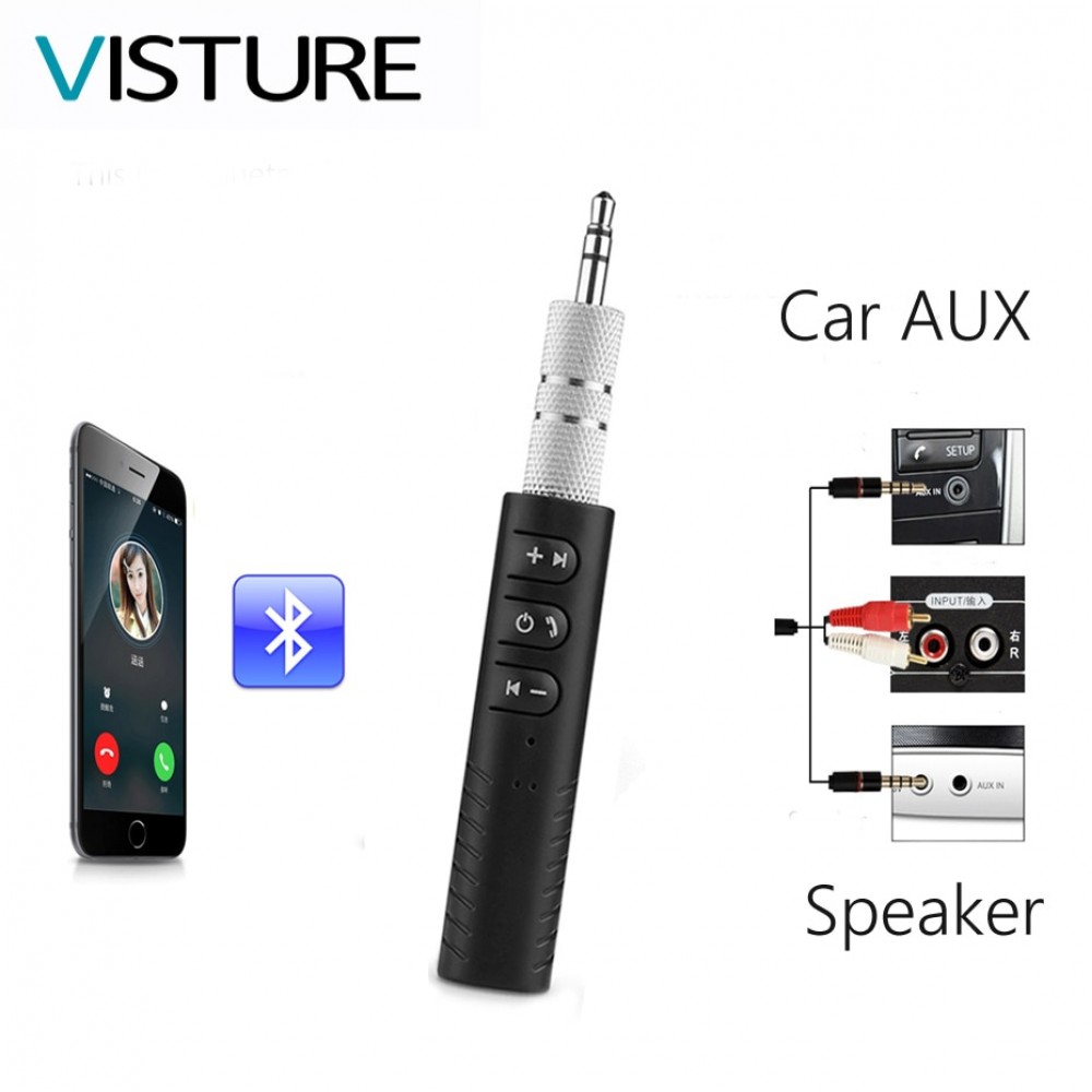 Car Bluetooth Adapter Wireless Receiver Hands free call 3.5mm AUX With Mic for Mobile Phone iPhone Home Speaker XT2D