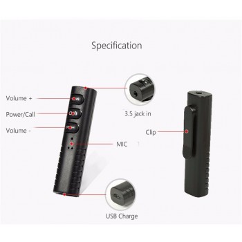 Car Bluetooth Adapter Wireless Receiver Hands free call 3.5mm AUX With Mic for Mobile Phone iPhone Home Speaker XT2D