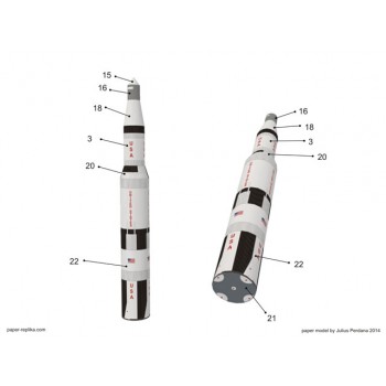 37cm 1:300 Saturn V Rocket Paper Model DIY Puzzle Manual Space 3D Origami Paper Art Toy