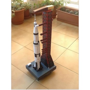 37cm 1:300 Saturn V Rocket Paper Model DIY Puzzle Manual Space 3D Origami Paper Art Toy