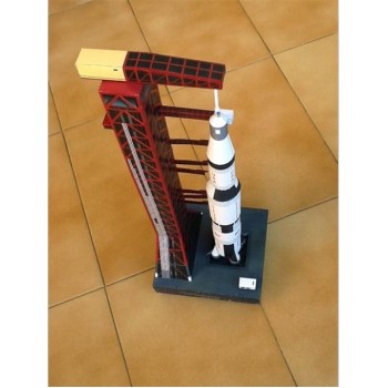 37cm 1:300 Saturn V Rocket Paper Model DIY Puzzle Manual Space 3D Origami Paper Art Toy