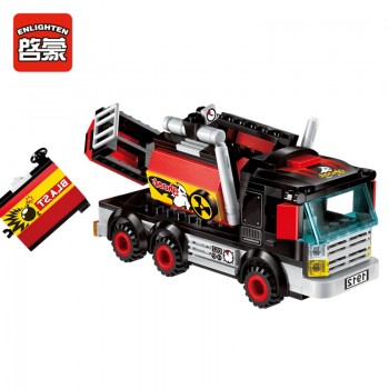 Enlighten Building Block City Police Demolition Trucks 2 Figures 292pcs MOC Educational Bricks Toy Boy Gift-No Box