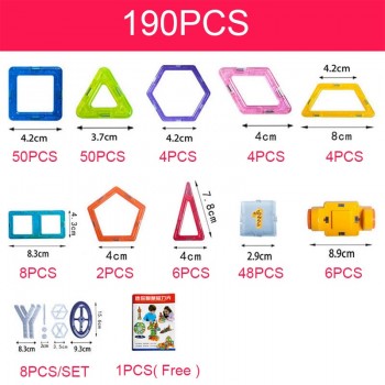 KACUU 190pcs Mini Magnetic Designer Blocks Model amp; Building Toy Plastic Magnent Toys Constructor Educational Toys For Kids Gift