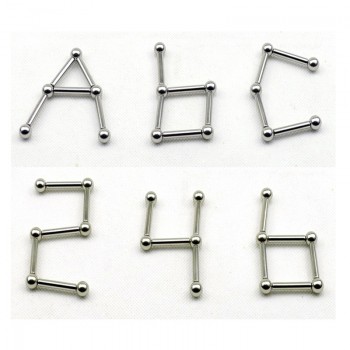 66pcs Kids Toys Creative Magnets Strong Neodymium Magnet Sliver Bars amp; Metal Balls Children Brain Game Toys For Kids Gift