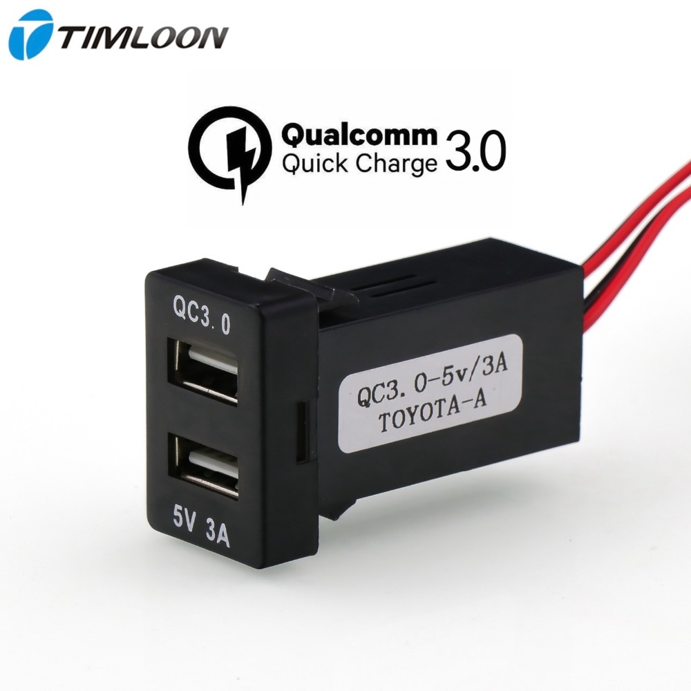 QC3.0+5V 3A USB Interface Socket Fast Car Charger,Quick Charge Car Charger Use for TOYOTA,Camry,Corolla,Yaris,RAV4,Reiz,Cruiser