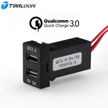 QC3.0+5V 3A USB Interface Socket Fast Car Charger,Quick Charge Car Charger Use for TOYOTA,Camry,Corolla,Yaris,RAV4,Reiz,Cruiser
