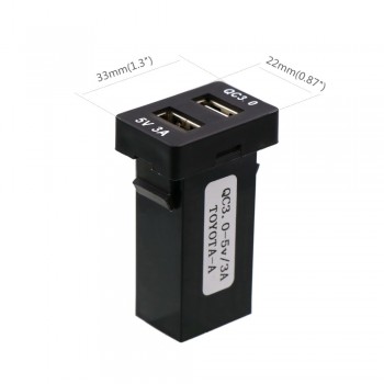 QC3.0+5V 3A USB Interface Socket Fast Car Charger,Quick Charge Car Charger Use for TOYOTA,Camry,Corolla,Yaris,RAV4,Reiz,Cruiser