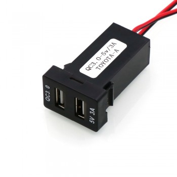 QC3.0+5V 3A USB Interface Socket Fast Car Charger,Quick Charge Car Charger Use for TOYOTA,Camry,Corolla,Yaris,RAV4,Reiz,Cruiser