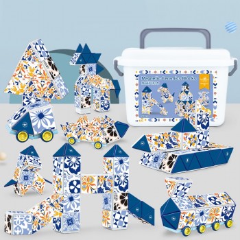 2019 New Colorful Creative Magnetic Designer Cartoon Magnetic Blocks Construction Set Model Magnet Toy Educational Toys For Kids