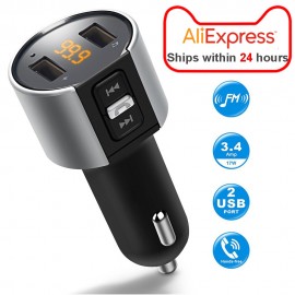 Bluetooth FM Transmitter Wireless In Car MP3 Player V4.2 Bluetooth Car Kit FM Radio Transmitter Modulator Dual USB Charger Port