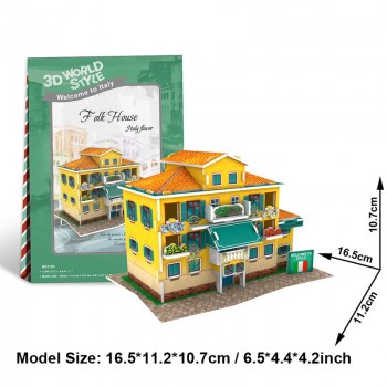 Cubicfun 3D Paper Puzzle Toy Cardboard DIY House Building World Style Architectures Paper Crafts Educational Toys For Children