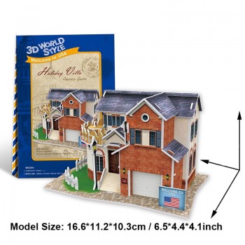 Cubicfun 3D Paper Puzzle Toy Cardboard DIY House Building World Style Architectures Paper Crafts Educational Toys For Children