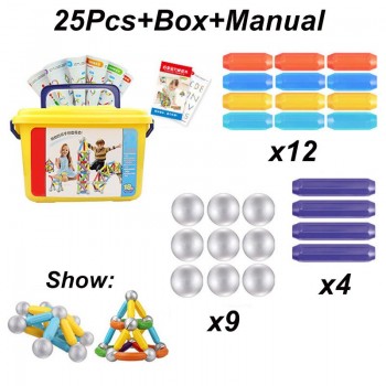 Large Size Magnet Bars Metal Balls Toy Magentic Building Models Toys Construction Magnetic Blocks Designer Educational Kid Gift