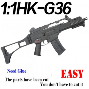 1:1 HK-G36 Toy Gun Model Paper Assembled Educational Toy Building Construction Toys Card Model Building Sets