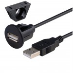 1m/2m Car Dash Board Mount USB 2.0 Male To Female Socket Panel Extension Cable Transfer Date Charging Cable Male To Female Cable