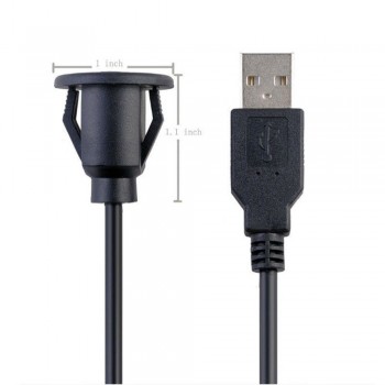 1m/2m Car Dash Board Mount USB 2.0 Male To Female Socket Panel Extension Cable Transfer Date Charging Cable Male To Female Cable
