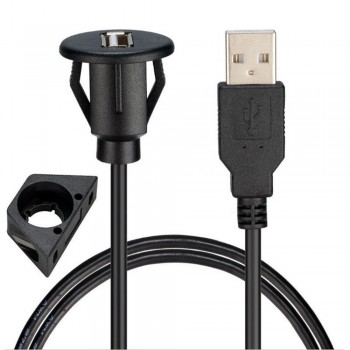 1m/2m Car Dash Board Mount USB 2.0 Male To Female Socket Panel Extension Cable Transfer Date Charging Cable Male To Female Cable